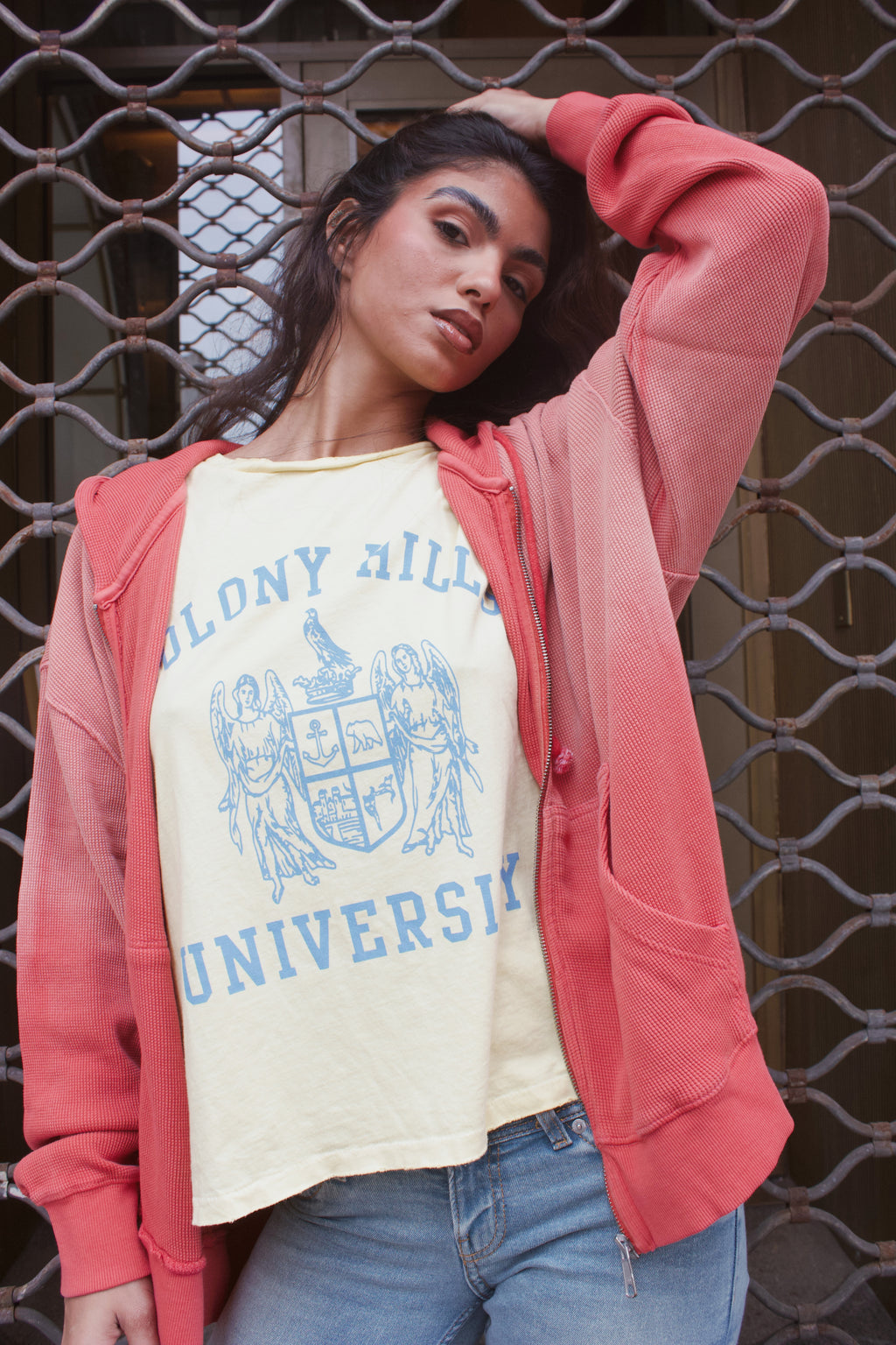Sun-Faded Waffle Knit Hoodie